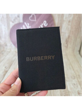 Burberry Black Canvas Passport Holder NWOT